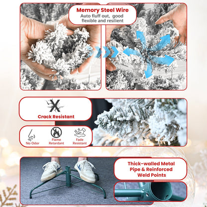 4ft flocked Christmas tree with pine cones and snowy PVC design by HouseOfZazla on Tampa Home & Garden Store
