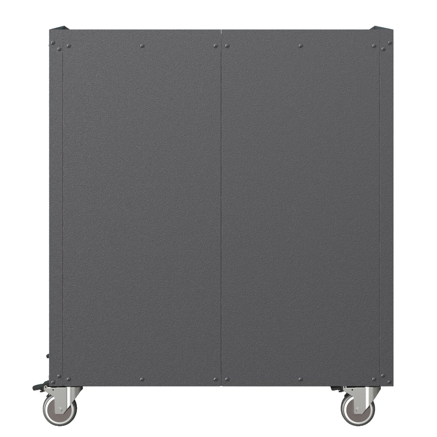 Sturdy gray steel tool storage cabinet on caster wheels, two-door mobile cabinet on Tampa Home & Garden Store