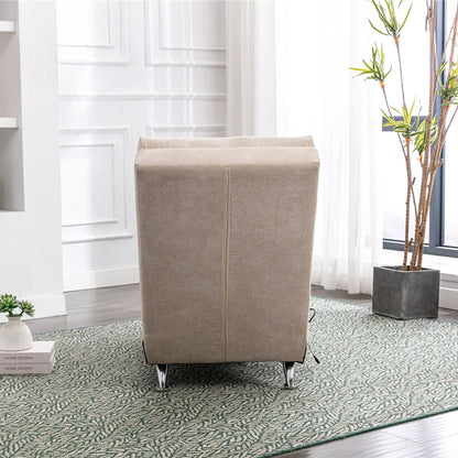 Massage chaise lounge beige fabric with chrome legs Unique Piece Furniture on Tampa Home & Garden Store
