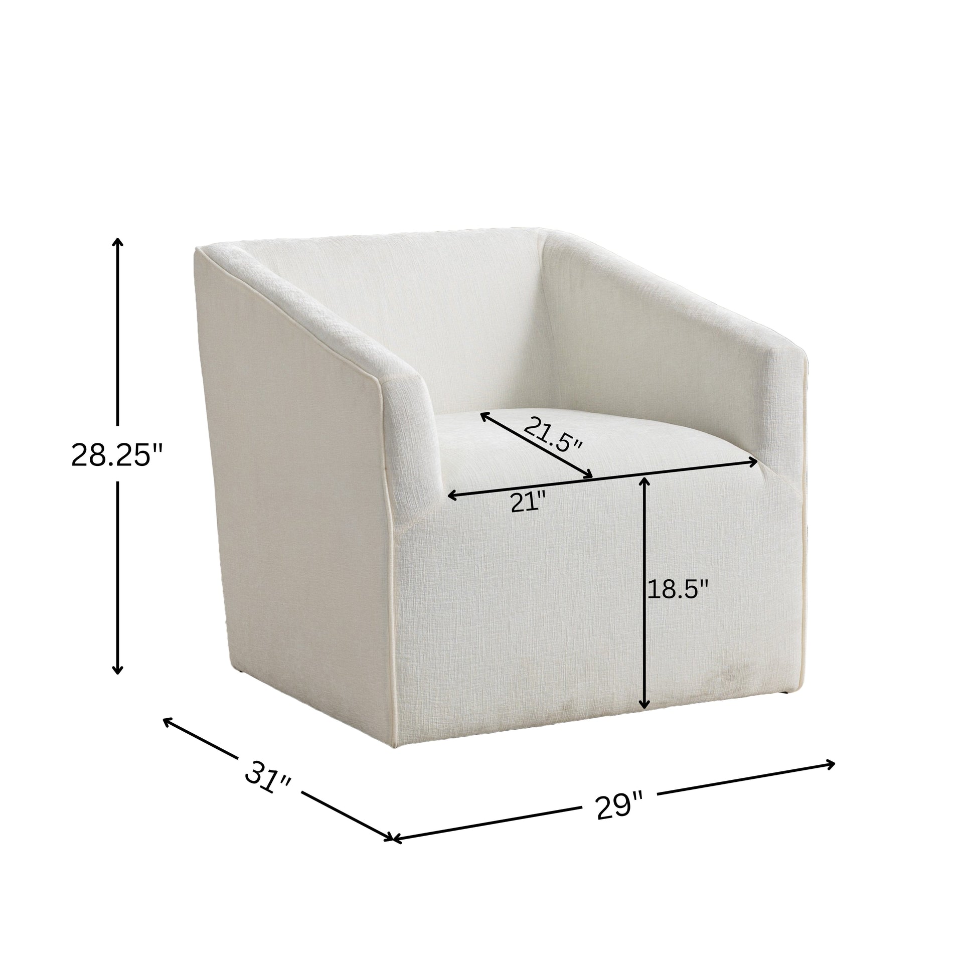 Nice Modern Upholstered Barrel Armchair, 360° Swivel beige fabric by HouseOfZazla Sofas on Tampa Home & Garden Store