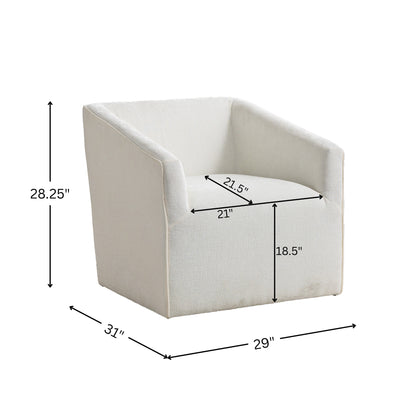 Nice Modern Upholstered Barrel Armchair, 360° Swivel beige fabric by HouseOfZazla Sofas on Tampa Home & Garden Store