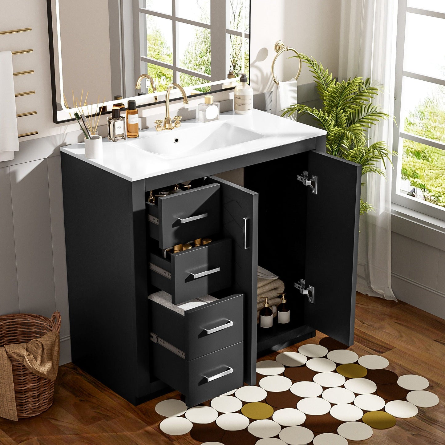 Bathroom Vanity With Sink and Storage Cabinet