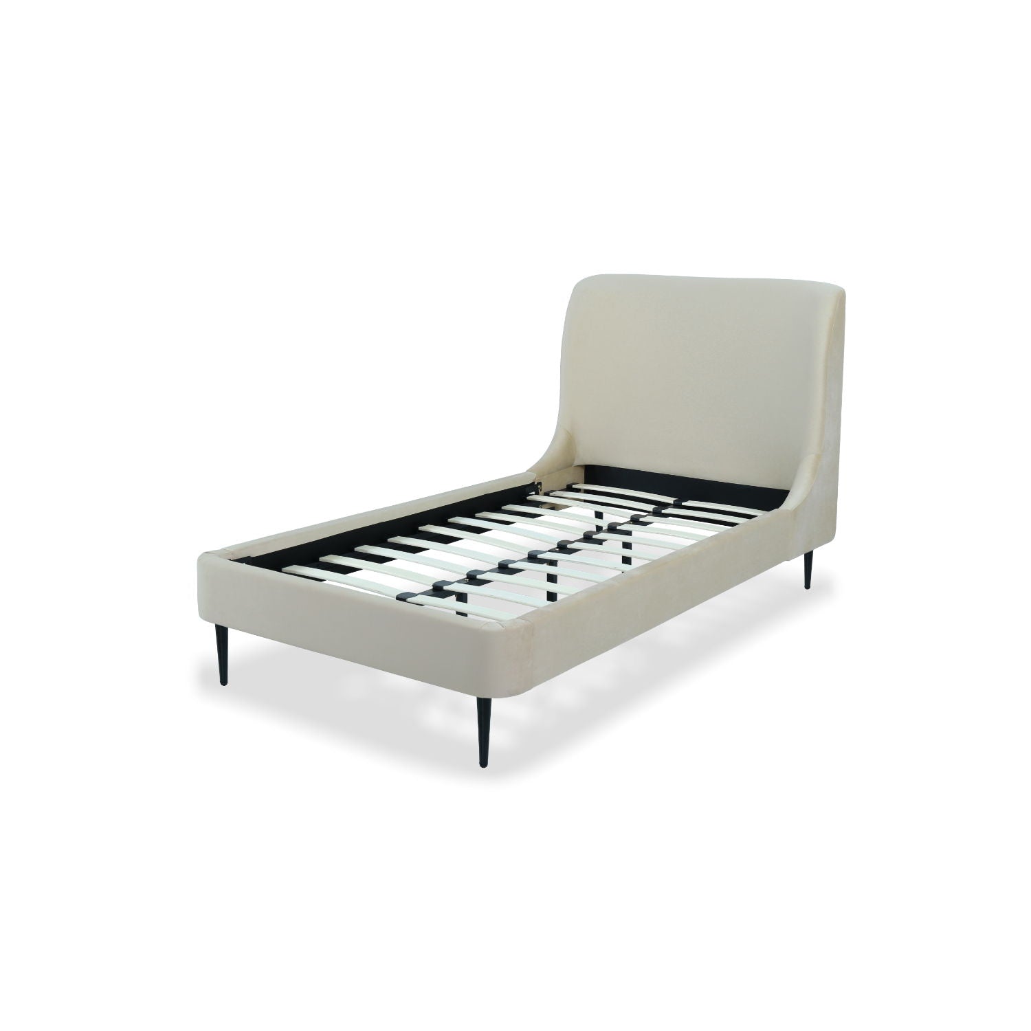 Heather - cream upholstered bed with curved headboard by HouseOfZazla on Tampa Home & Garden Store