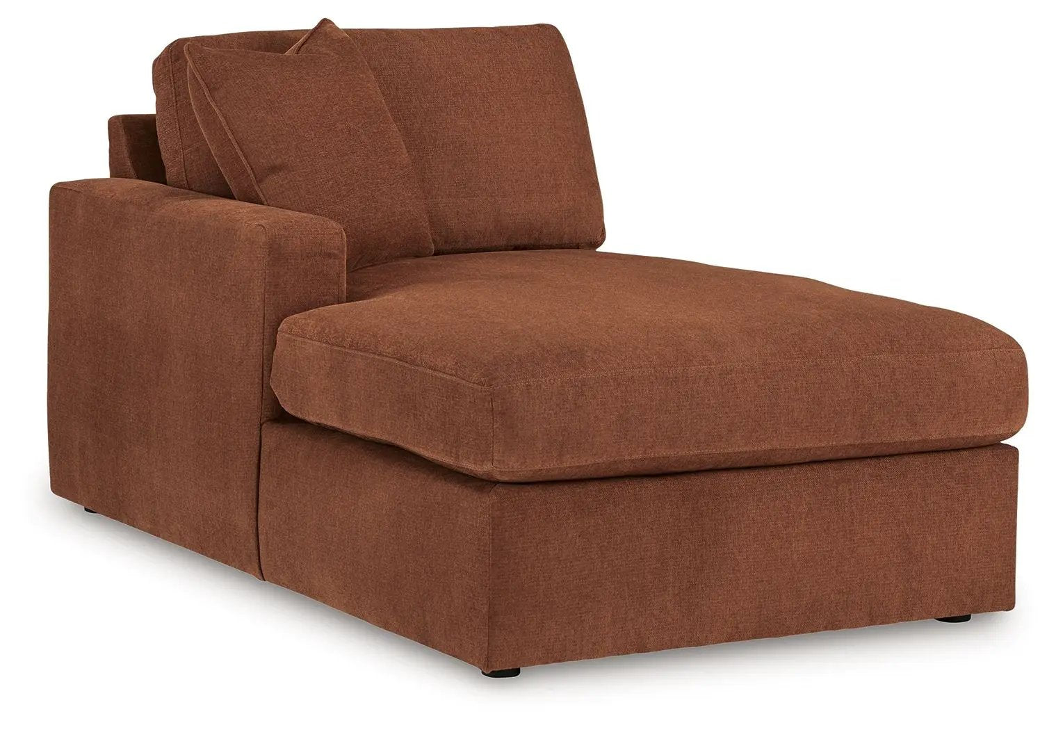 Modmax Sectional Spice by Unique Piece Furniture rust fabric stationary chaise with cushions on Tampa Home & Garden Store