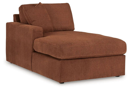 Modmax Sectional Spice by Unique Piece Furniture rust fabric stationary chaise with cushions on Tampa Home & Garden Store