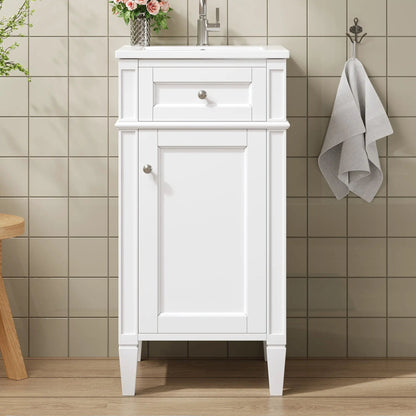 French Style Vanity With Sink and Solid Wood Legs