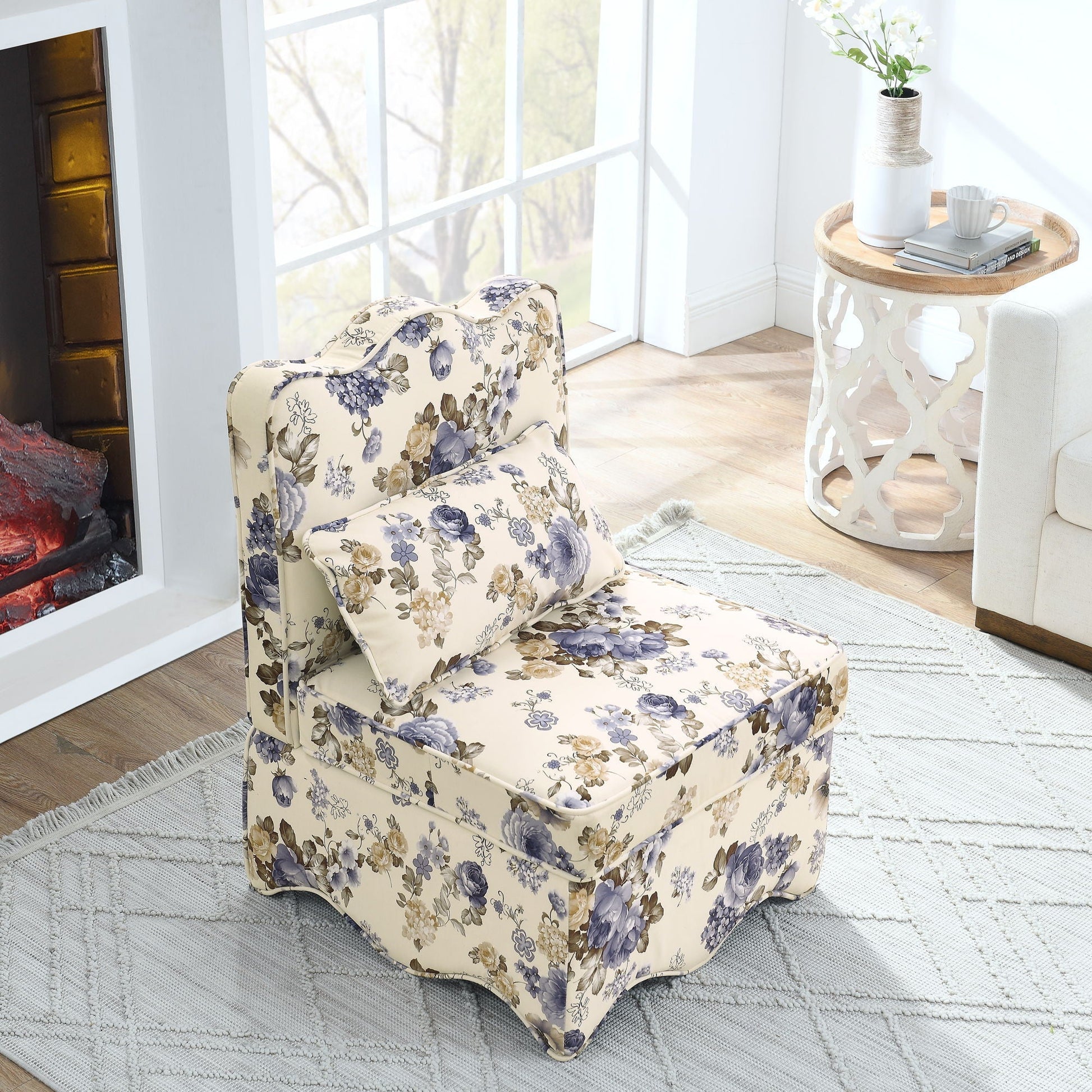 Stylish flannel dining chair with soft cushion and backrest by HouseOfZazla on Tampa Home & Garden Store