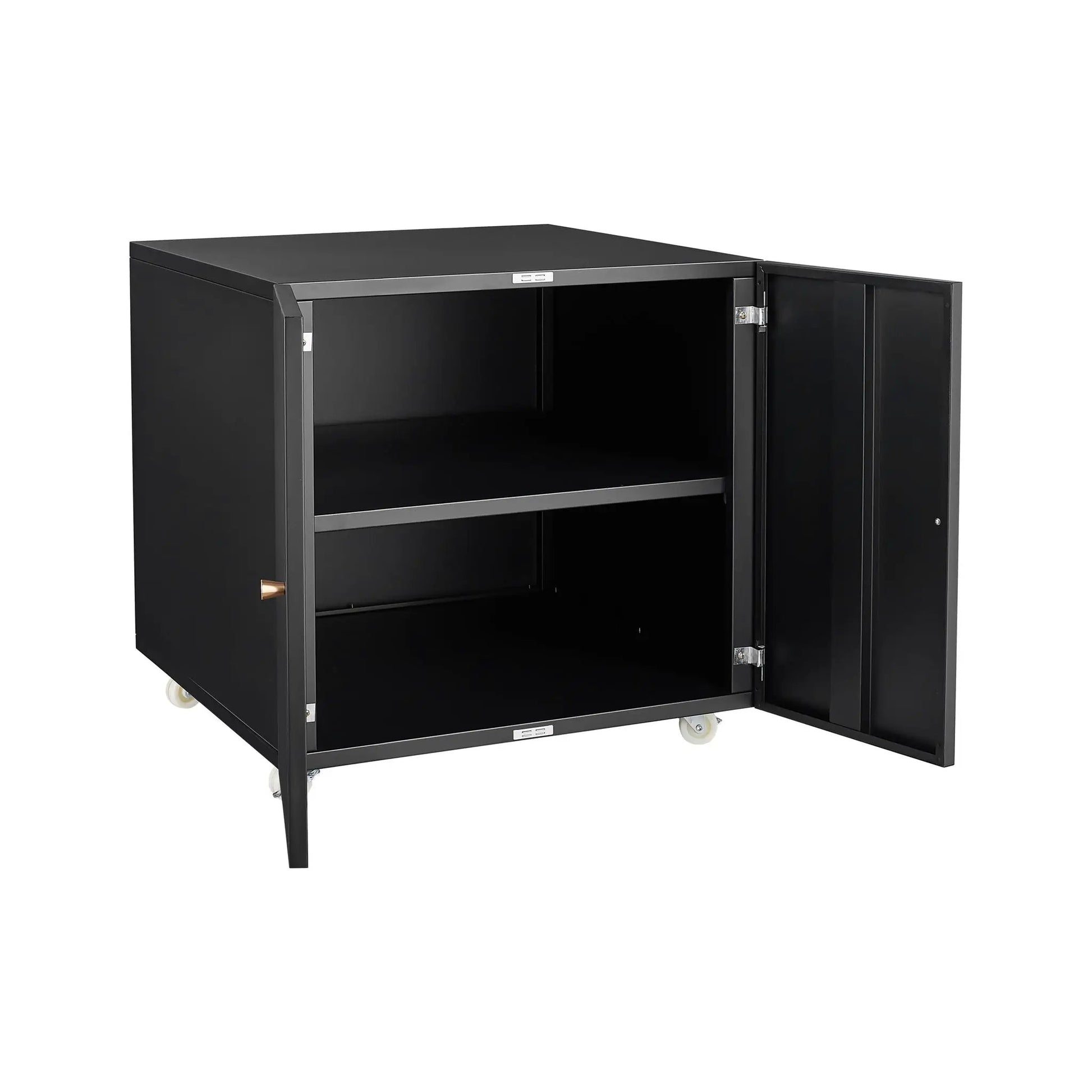 Printer stand black steel two-door cabinet with casters Unique Piece Furniture on Tampa Home & Garden Store