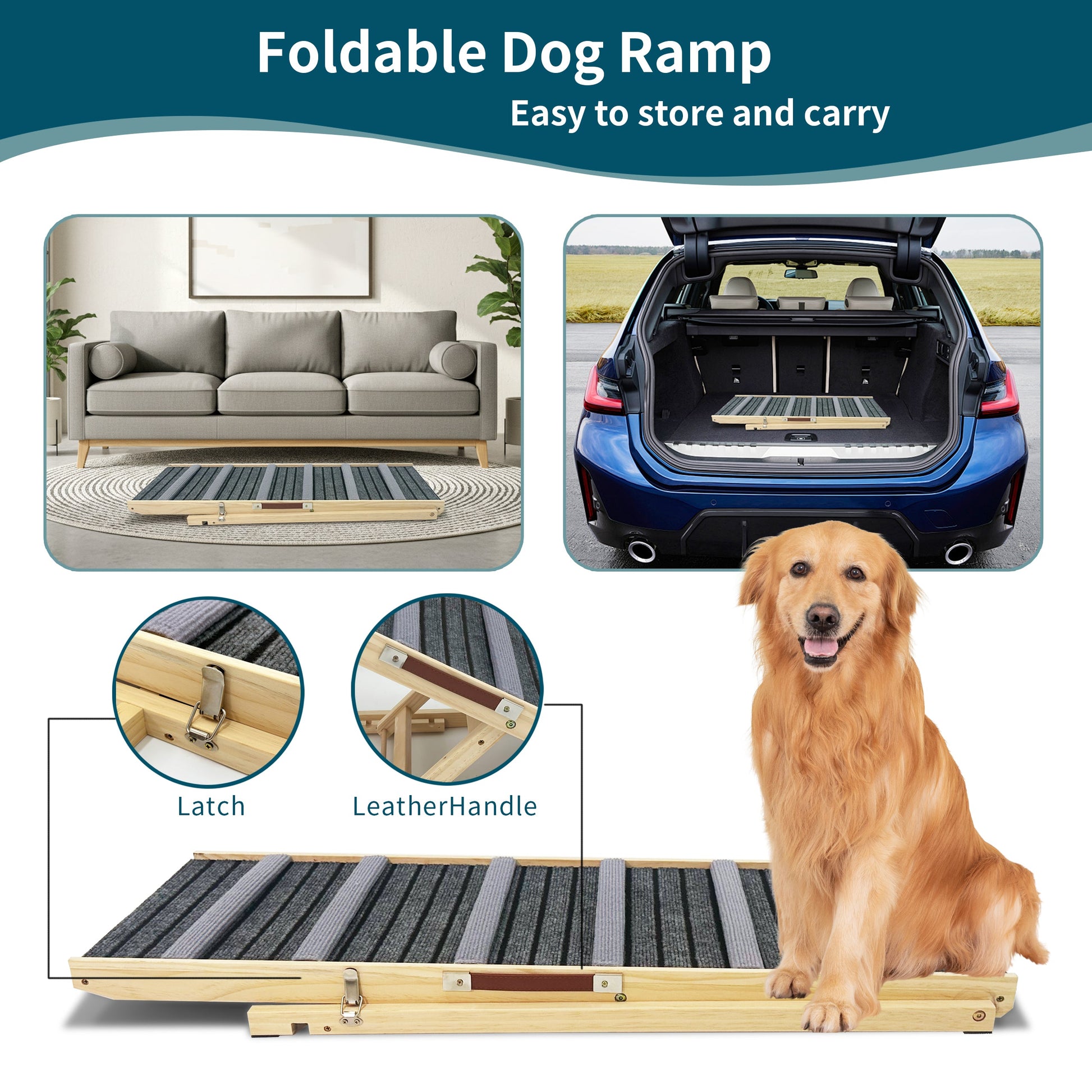 2026 Upgraded Dog Ramp for Couch by HouseOfZazla, wooden ramp with non-slip surface on Tampa Home & Garden Store