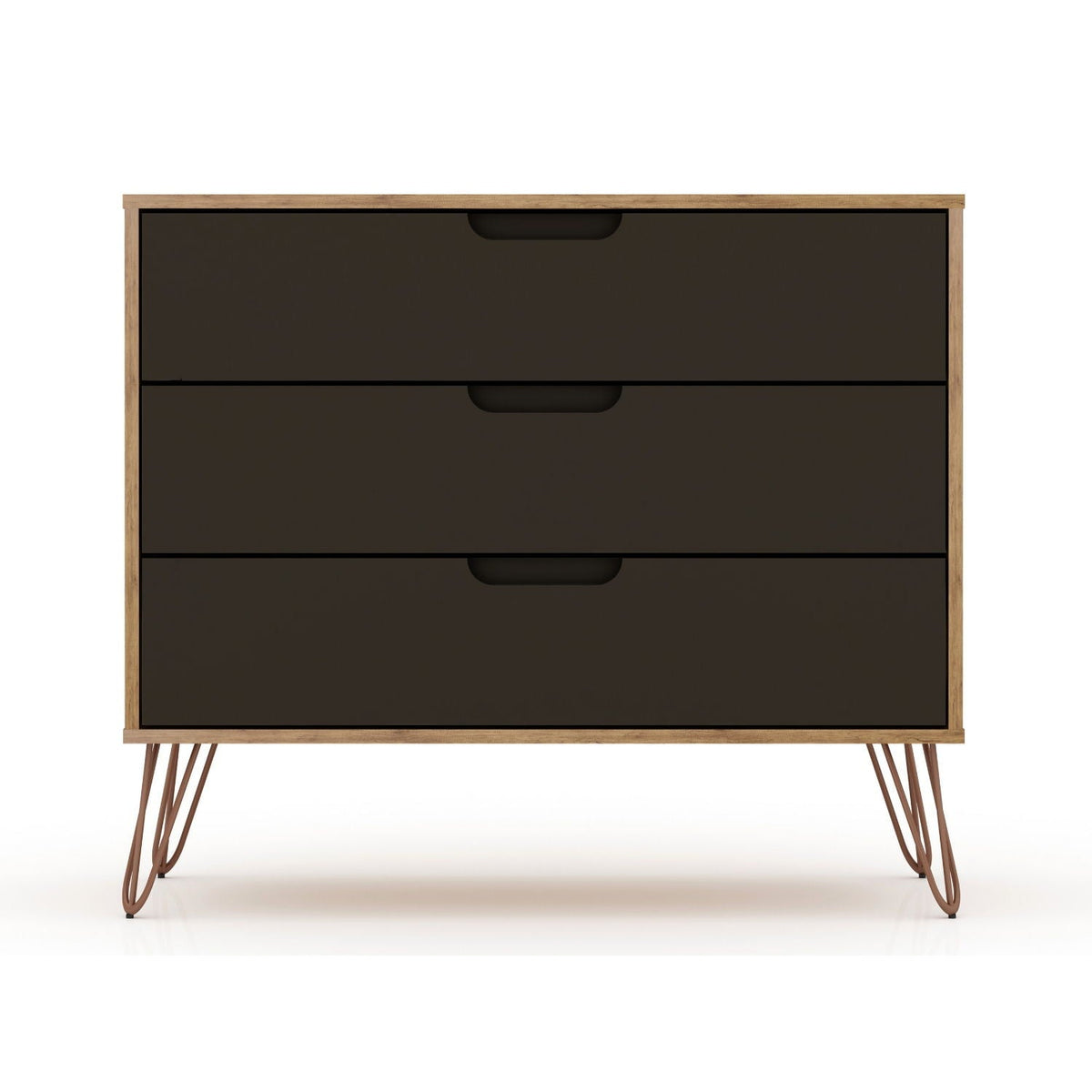 Rockefeller 3-Drawer Dresser in espresso drawers with natural oak frame by HouseOfZazla on Tampa Home & Garden Store