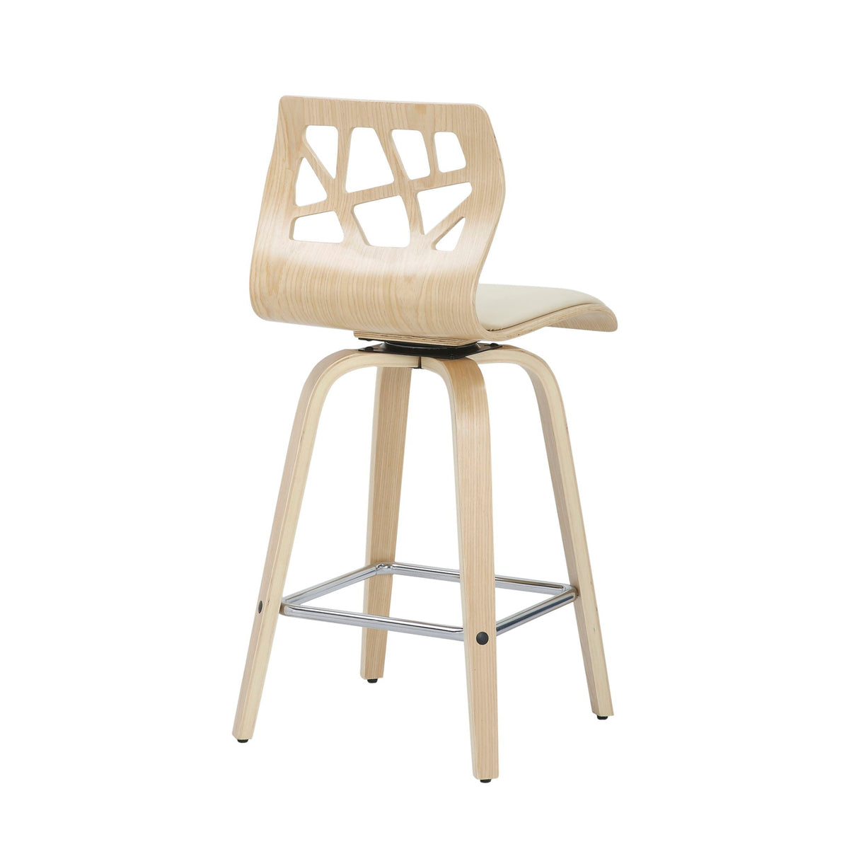 Folia mid-century modern counter stools 2 by HouseOfZazla, wood with curved back and footrest on Tampa Home & Garden Store