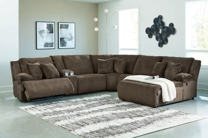 Top Tier Corduroy Reclining Sectional with Chaise