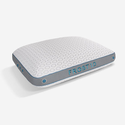 BedGear Frost 1.0 King cooling pillow white quilted cover, grey circles, blue piping on Tampa Home & Garden Store
