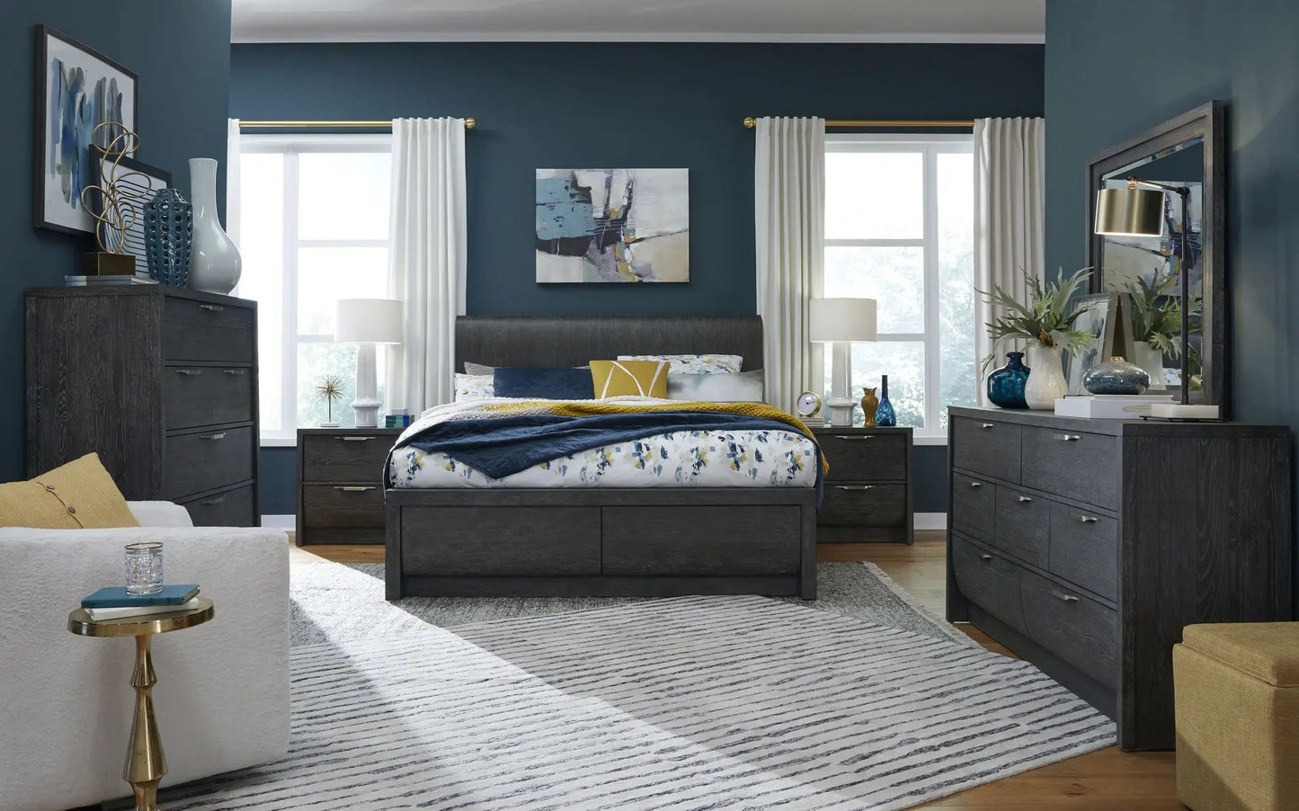 Kinsley Drawer Dresser in Black Heron Finish
