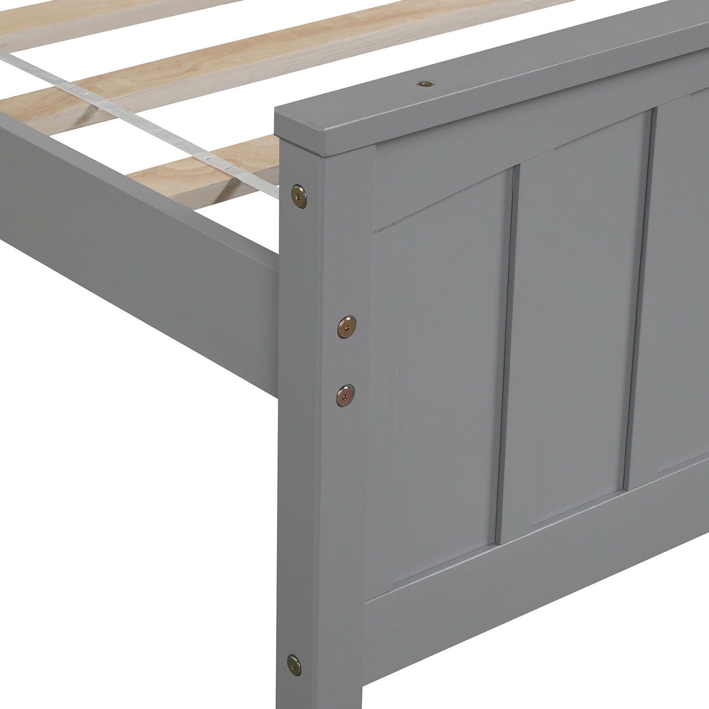 Wood Platform Bed with Headboard and Footboard