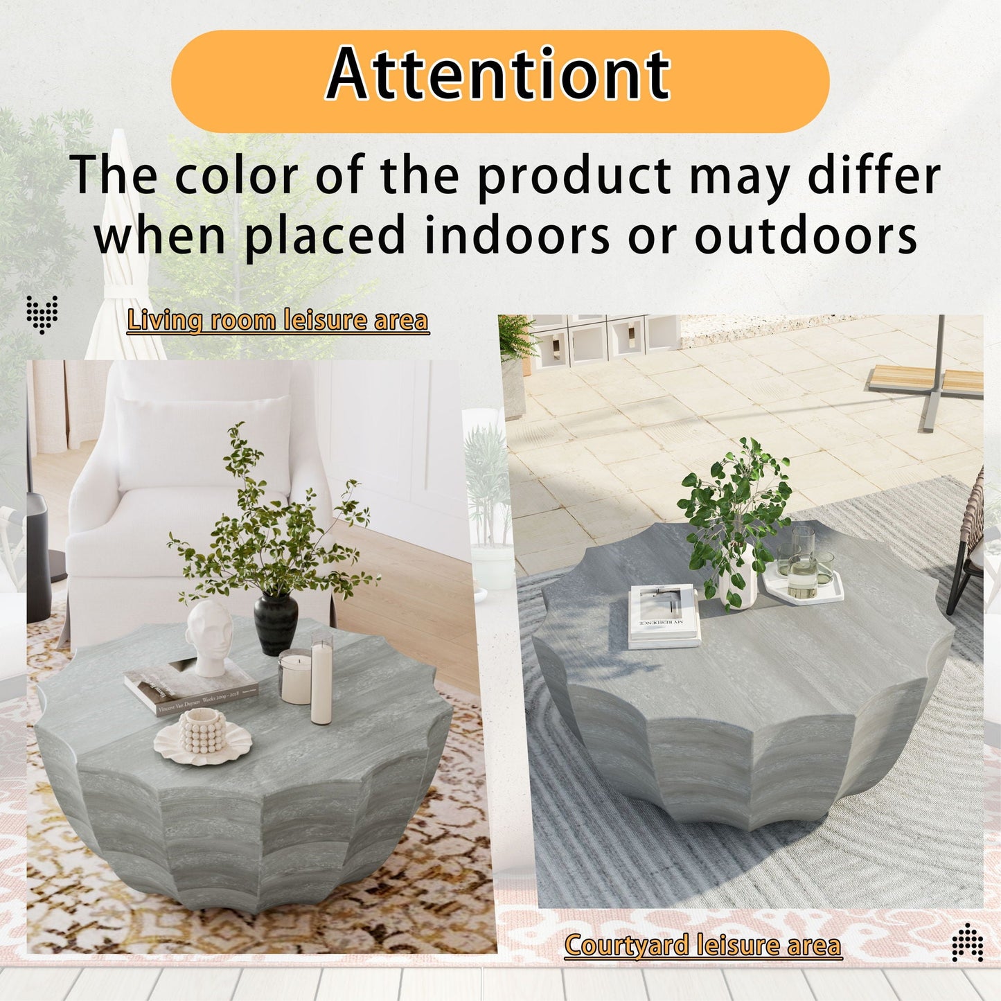 Modern Round Coffee Table for Patio or Deck