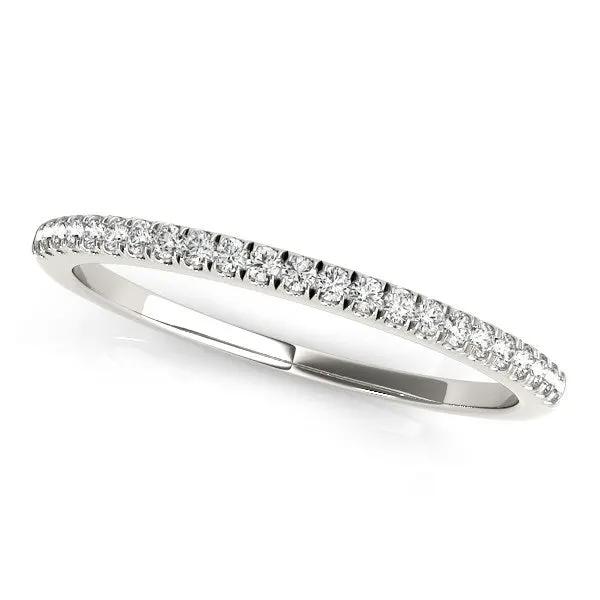 14k white gold pavé diamond wedding band by Bids.com, slim ring with 1/8 cttw pavé diamonds on Tampa Home & Garden Store
