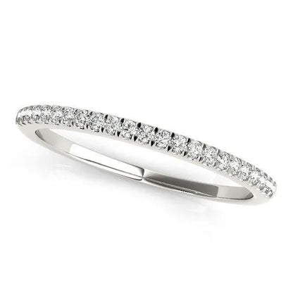 14k white gold pavé diamond wedding band by Bids.com, slim ring with 1/8 cttw pavé diamonds on Tampa Home & Garden Store
