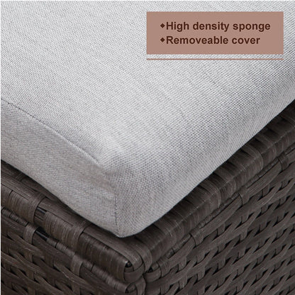 Outdoor cushion set by HouseOfZazla in gray on dark brown wicker patio furniture frame on Tampa Home & Garden Store