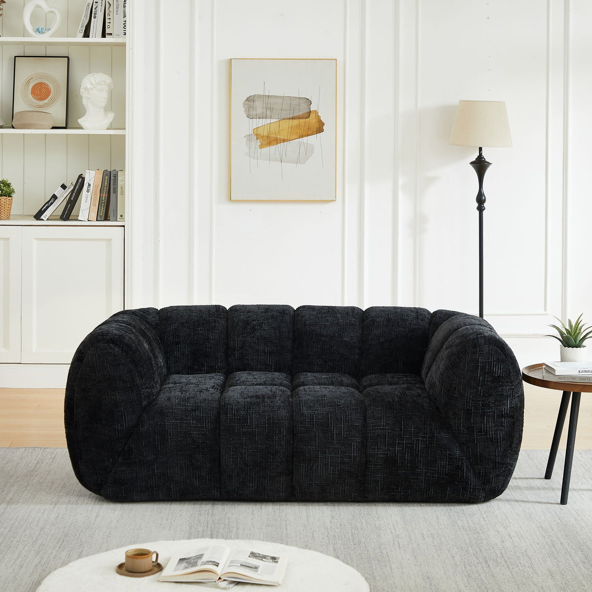 Rounded Cloud Sofa and Piano Key Backrest Design