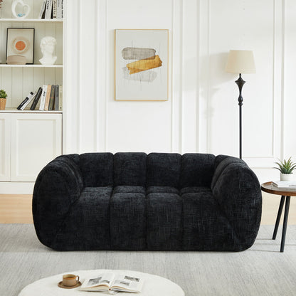 Rounded Cloud Sofa and Piano Key Backrest Design