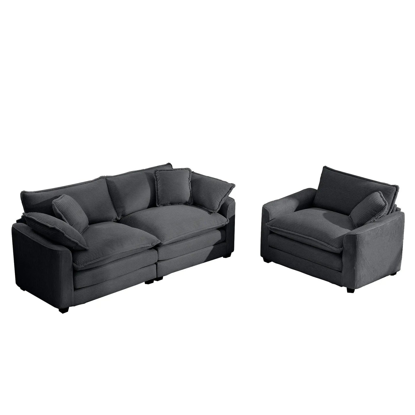 Elegant Sectional Sofa Set with Deep Seats