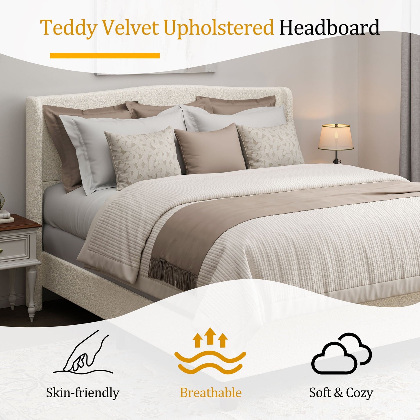Sturdy Platform Bed Frame and a Padded Headboard