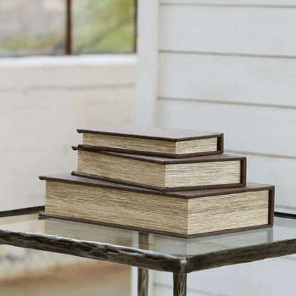 Jolina Linen Box Set of 3 Keepsake Boxes