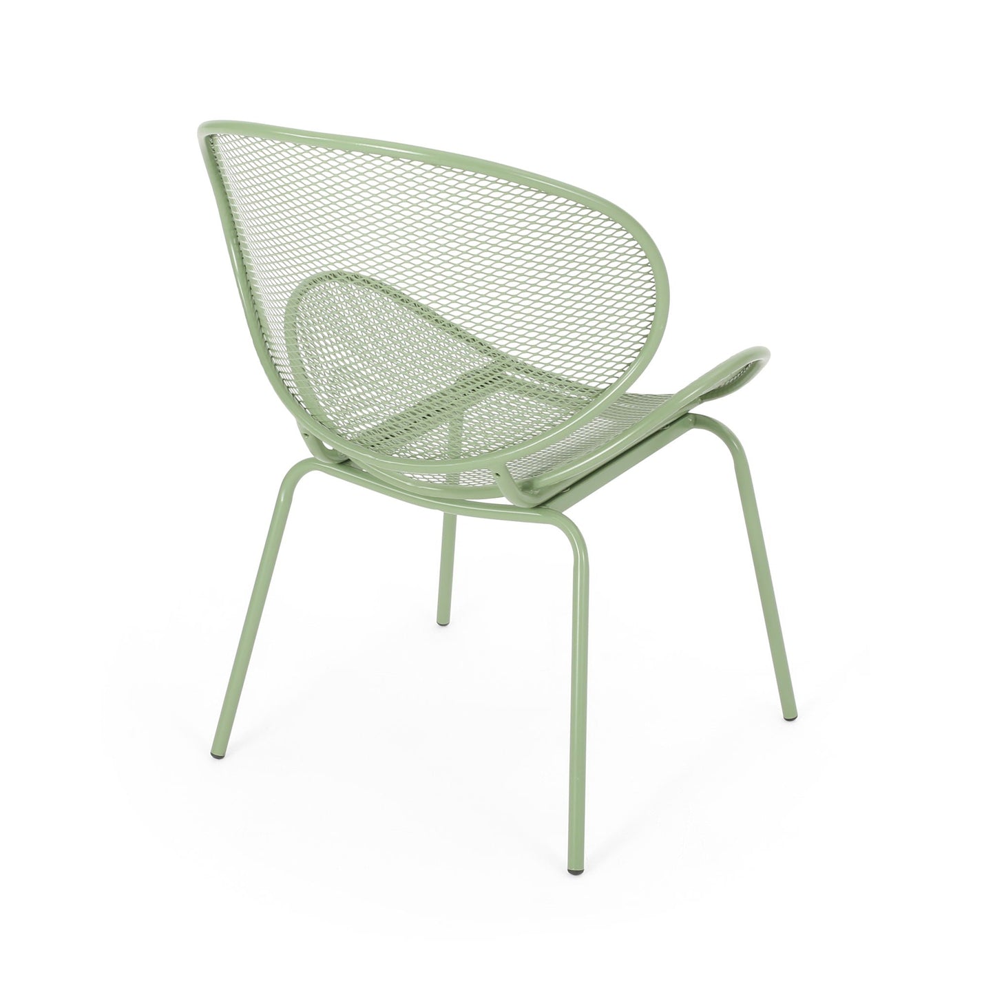 Elba Contemporary Armless Outdoor Chair, sage green metal mesh by HouseOfZazla, outdoor chairs on Tampa Home & Garden Store