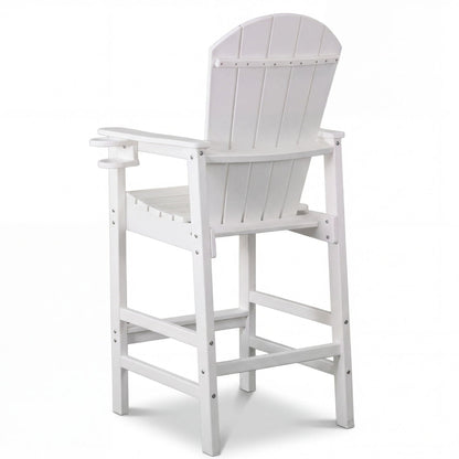 White Bar Height Adirondack Chair and Cup Holder
