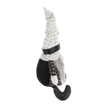 Sitting gnome with grid hat and gray beard for spooky decor by Unique Piece Furniture on Tampa Home & Garden Store