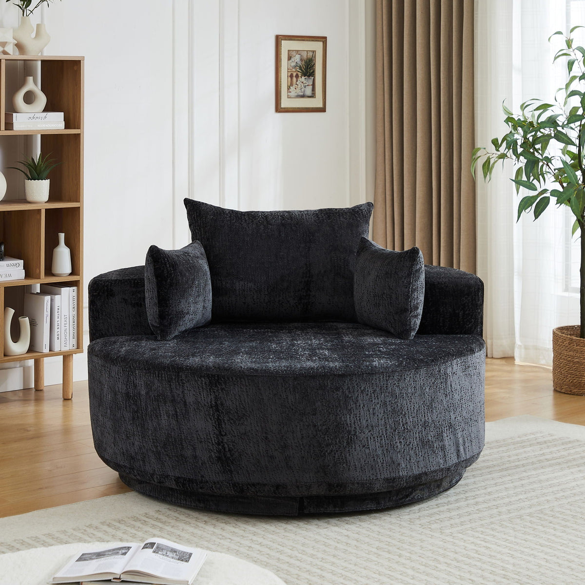 Modern Single Sofa and Swivel Sleeper Chair