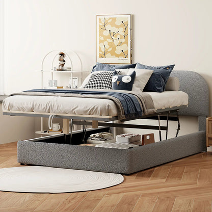 Upholstered Platform Bed With Hydraulic Storage