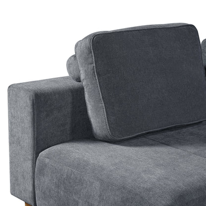 2-Piece 109in L-Shape Convertible Sectional Sofa in charcoal gray textured fabric by HouseOfZazla on Tampa Home & Garden Store