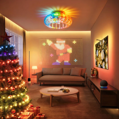 21'' low-profile bladeless ceiling fan with lights rainbow LED glow by HouseOfZazla on Tampa Home & Garden Store