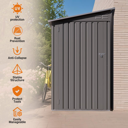 Lean-To Storage Shed gray by HouseOfZazla with windows and sloping roof on Tampa Home & Garden Store