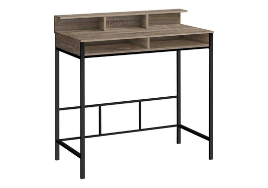 Computer Desk for Home Office with standing height, wood grain top and storage shelves on Tampa Home & Garden Store