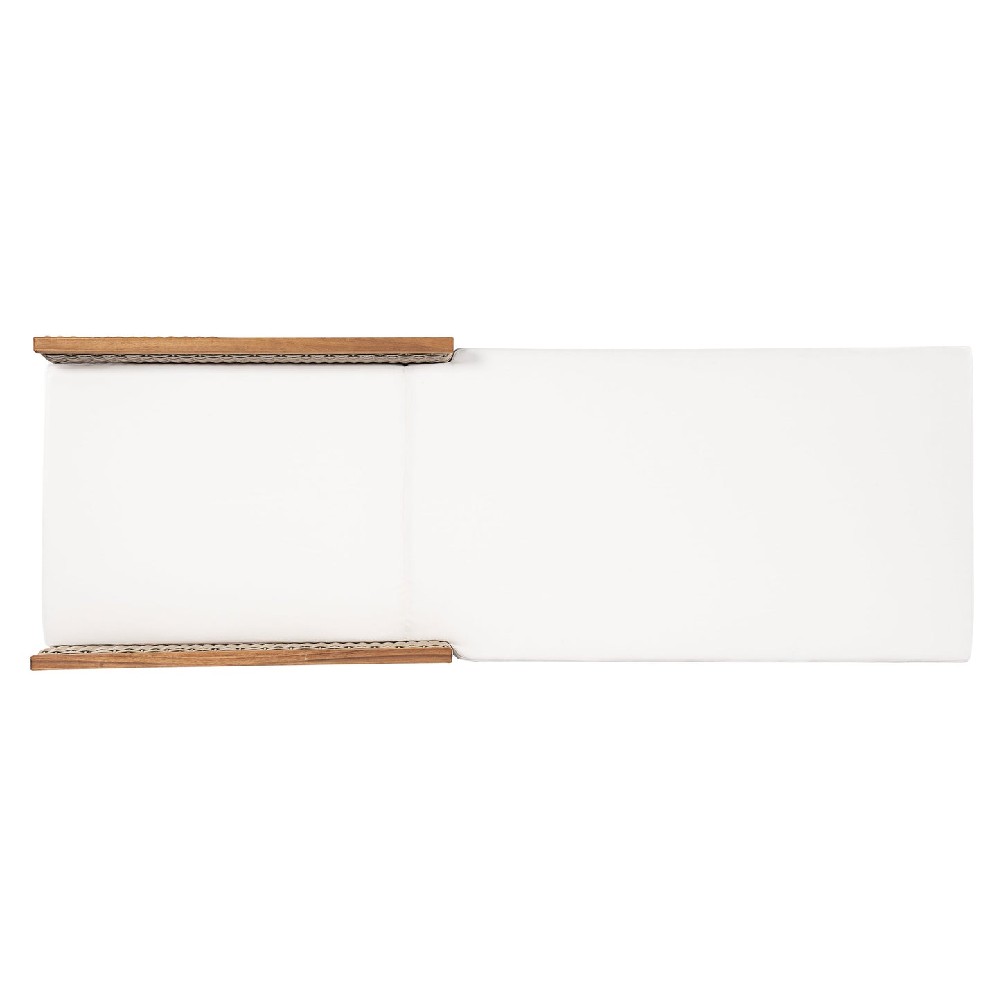 Sun lounger set of 2 in solid acacia wood with white cushions by HouseOfZazla on Tampa Home & Garden Store