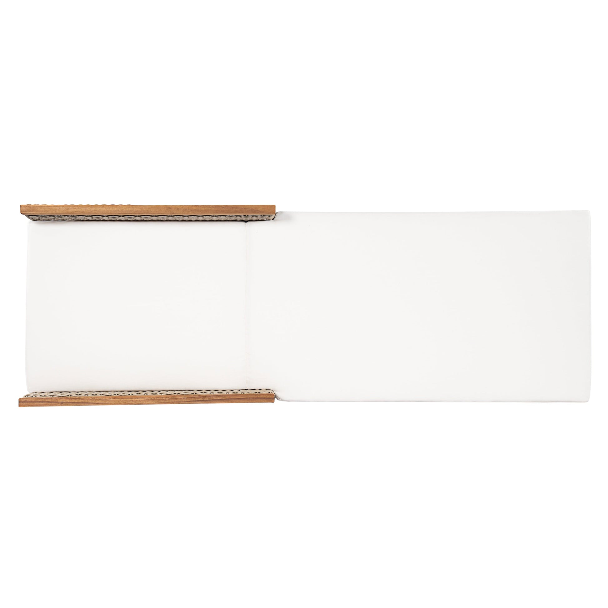 Sun lounger set of 2 in solid acacia wood with white cushions by HouseOfZazla on Tampa Home & Garden Store