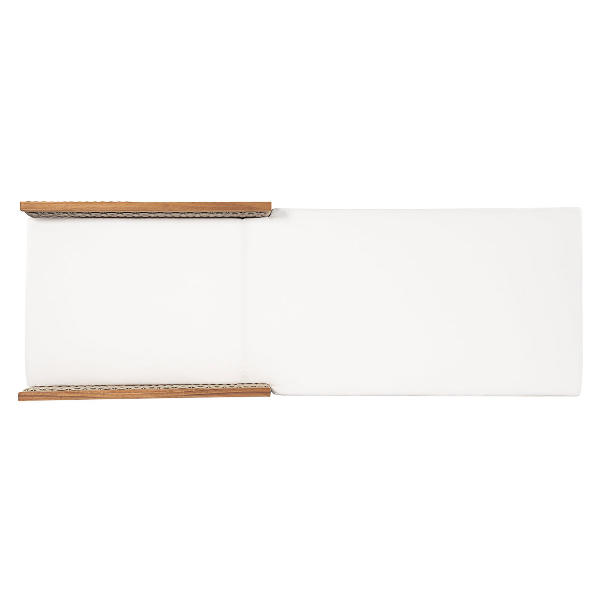 Solid acacia wood sun lounger with beige waterproof cushions and light grey wicker by HouseOfZazla on Tampa Home & Garden Store