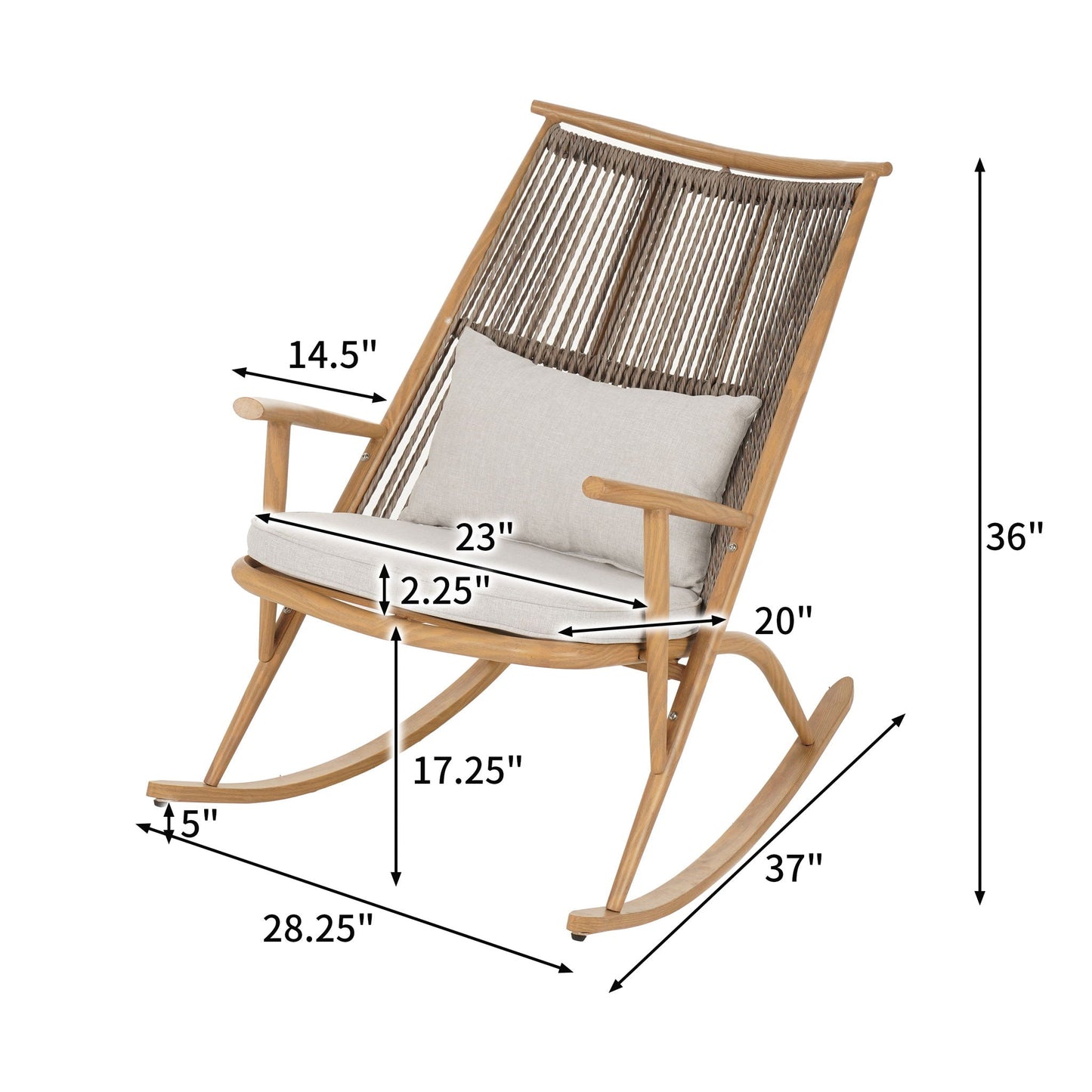 Elegant Outdoor Rocking Chair And Maple Finish