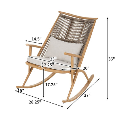 Elegant Outdoor Rocking Chair And Maple Finish