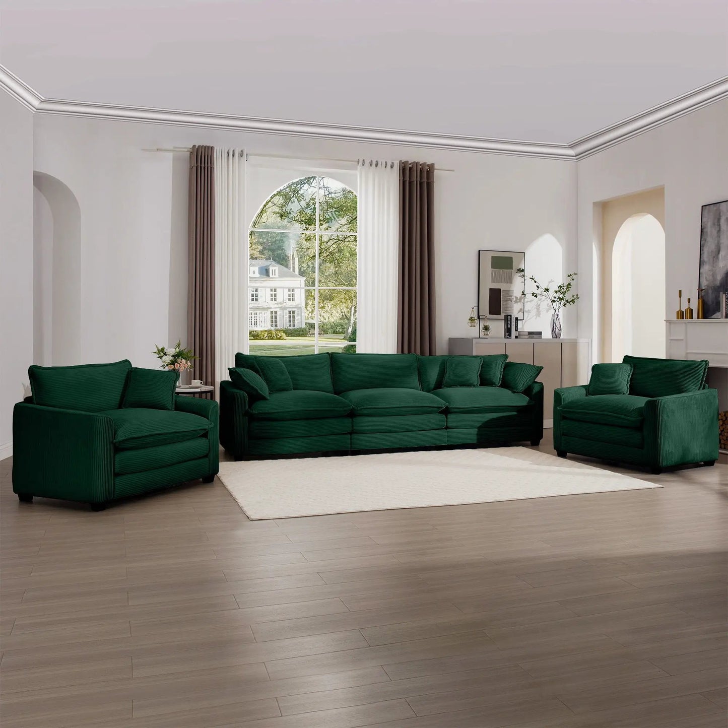 Elegant Sectional Sofa Set with Deep Seats