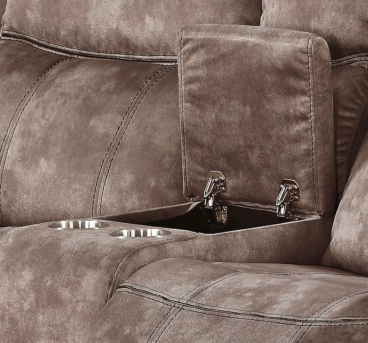 Zubaida Two Tone Recliner Loveseat with USB Port
