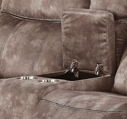 Zubaida Two Tone Recliner Loveseat with USB Port