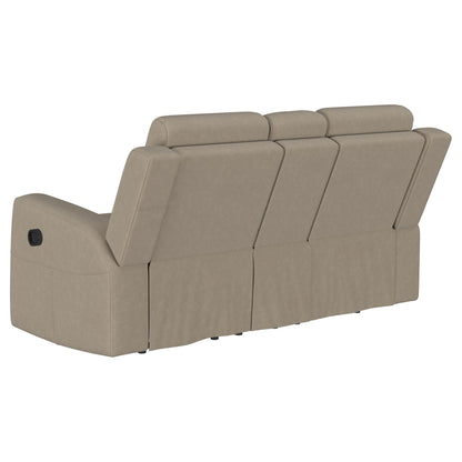 Slater 2-Piece Reclining Sofa Set beige fabric manual recline HouseOfZazla on Tampa Home & Garden Store
