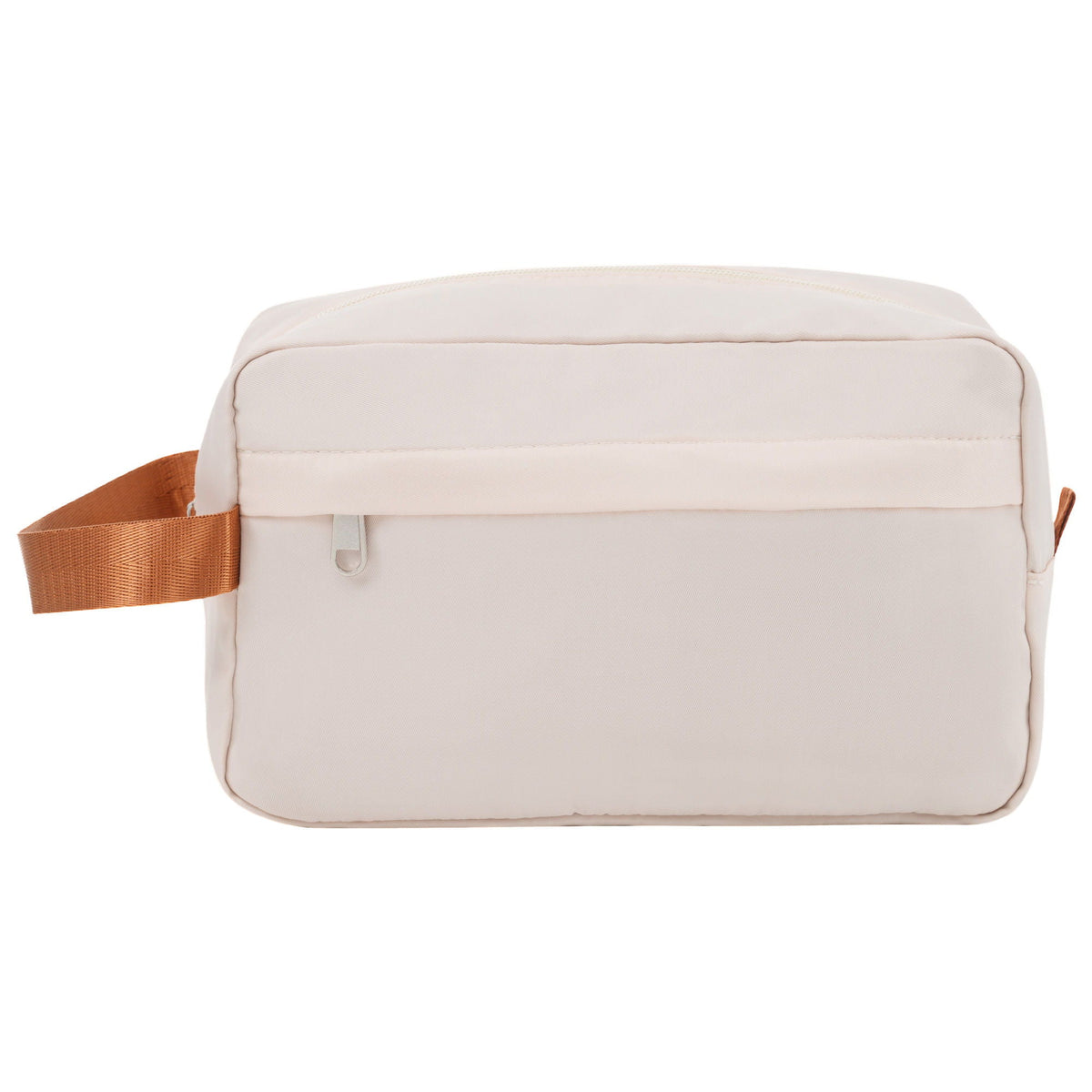 Beige soft-sided luggage bag with copper strap handle on Tampa Home & Garden Store