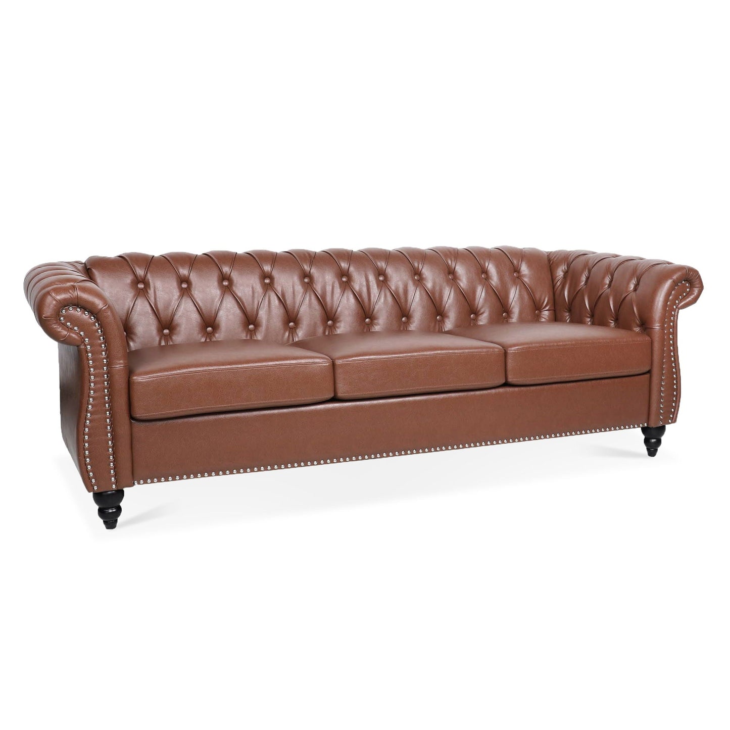 Rolled Arm Chesterfield Three Seater Sofa
