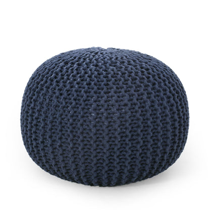 Bordeaux Knitted Pouf Ottoman and Floor Cushion