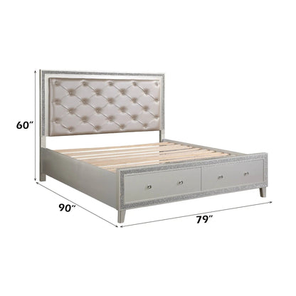 Sliverfluff Bed With LED Lighting and Headboard